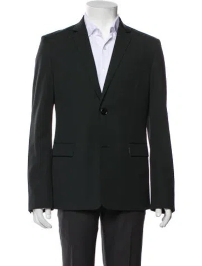 Pre-owned Fendi Solid Wool Blazer In Gray