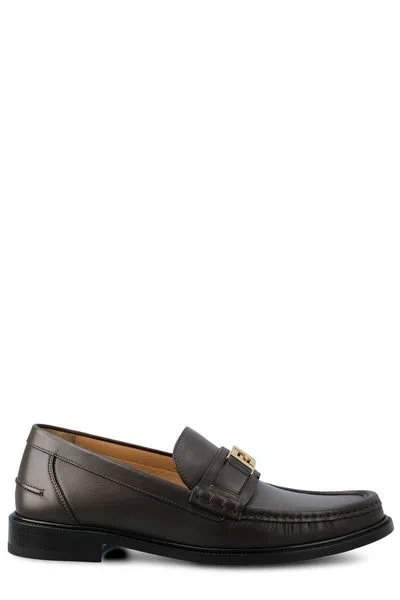 Fendi Sophisticated Brown Leather Loafers For Men