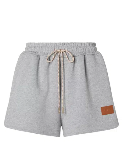 Fendi Sophisticated Drawstring Waist Shorts With Embellished Detail - Size Xs In Gray