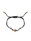 Fendi Sphera Drawstring Bracelet In Black