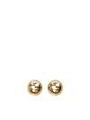 Fendi Logo-cut Sphere Earrings In Gold