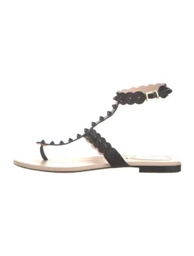 Pre-owned Fendi Spike Accents Leather Slides In Multi