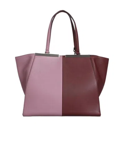 Fendi Spliced Logo Handbag In Red