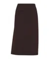 Fendi Aubergine Wool Skirt In Black