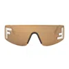 Fendi Sport Rectangular Sunglasses In Brown