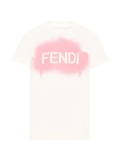 Fendi Spray-paint Logo T-shirt In 白色