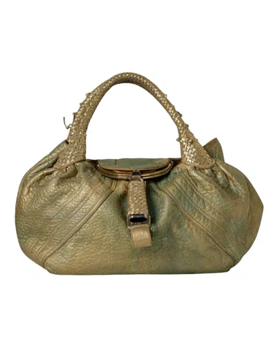 Fendi Spy Shopper Mm Gold Bag In Brown