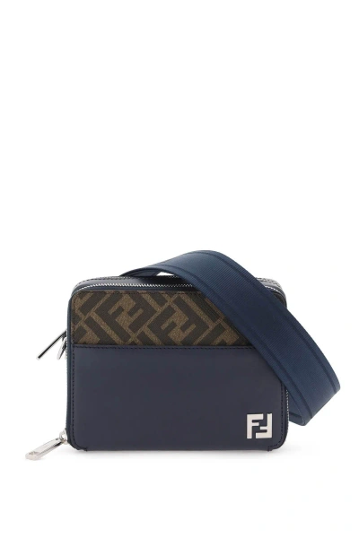 Fendi Square Camera Bag Organizer For Storage In Blue,brown