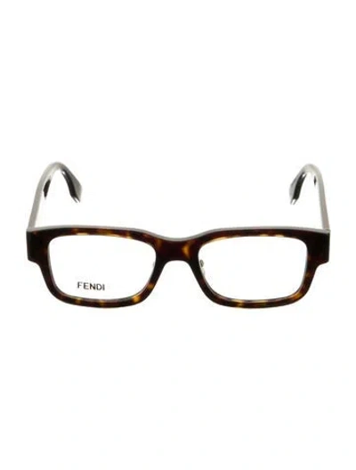 Pre-owned Fendi Square Eyeglasses In Black
