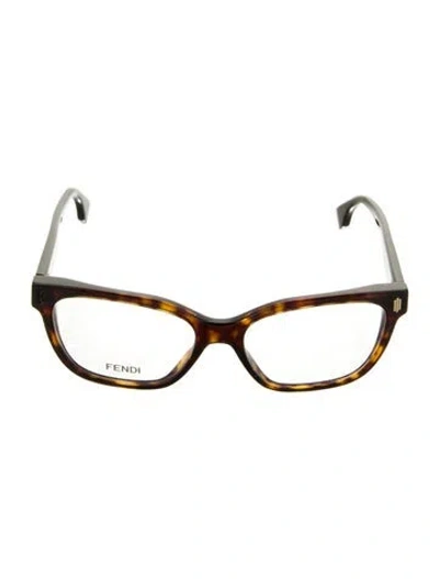Pre-owned Fendi Square Eyeglasses In Black