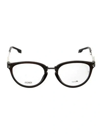 Pre-owned Fendi Square Eyeglasses In Black