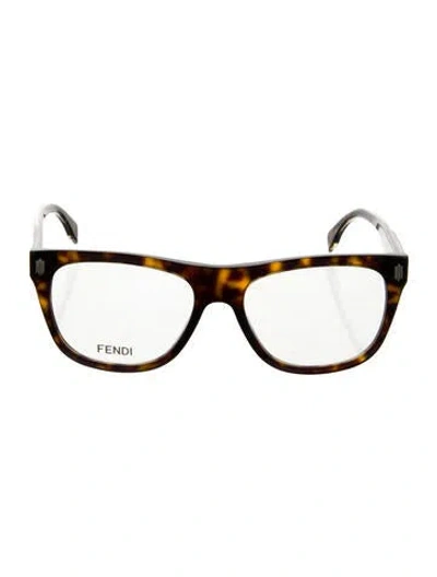 Pre-owned Fendi Square Eyeglasses In Brown
