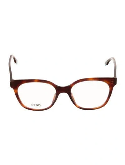 Pre-owned Fendi Square Eyeglasses In Brown