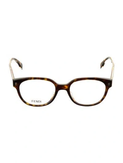 Pre-owned Fendi Square Eyeglasses In Brown