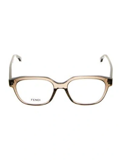 Pre-owned Fendi Square Eyeglasses In Brown