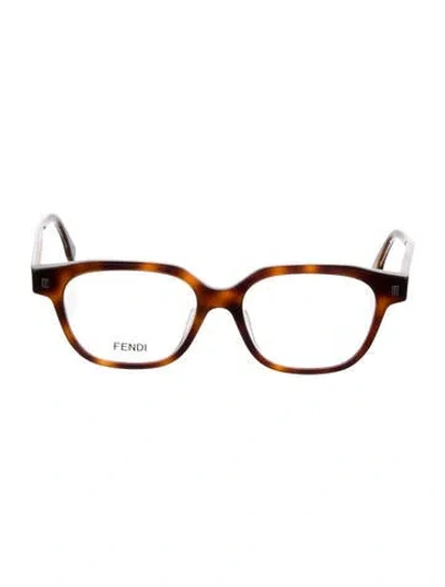 Pre-owned Fendi Square Eyeglasses In Brown