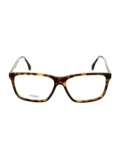 Pre-owned Fendi Square Eyeglasses In Brown