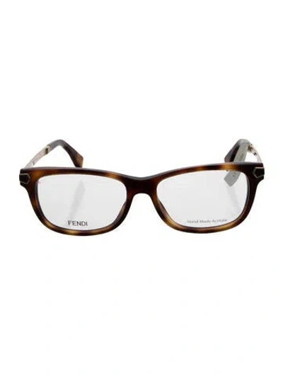 Pre-owned Fendi Square Eyeglasses In Brown