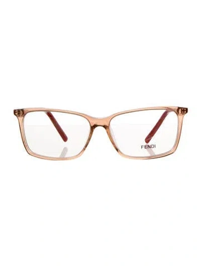 Pre-owned Fendi Square Eyeglasses In Brown/red