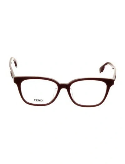Pre-owned Fendi Square Eyeglasses In Burgundy