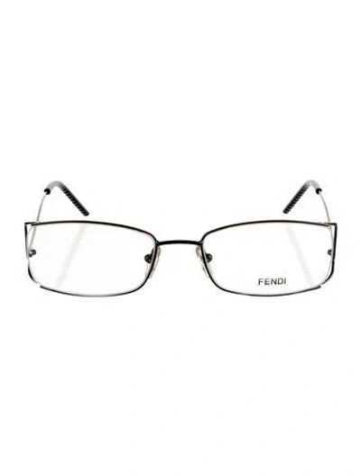 Pre-owned Fendi Square Eyeglasses In Silver