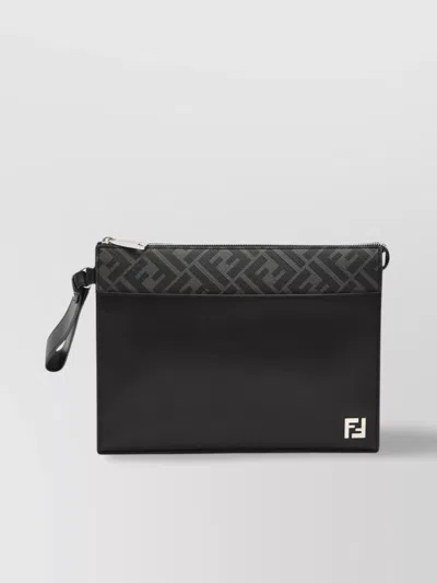 Fendi Square Ff Clutch Bag In Black