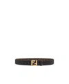 Fendi Cintura Reversibile Ff In Brown