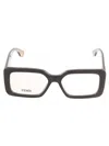 Fendi Square Frame Clear Lense Glasses In 001 - Black