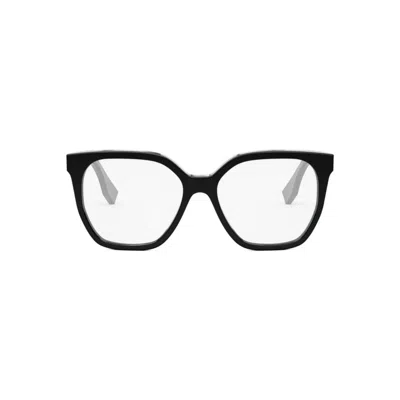 Fendi Square Frame Glasses In 001 - Black