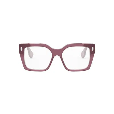 Fendi Square Frame Glasses In Pink