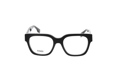 Fendi Square Frame Glasses In Metallic