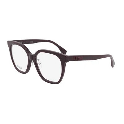 Fendi Square Full Rim Eyeglasses In Brown