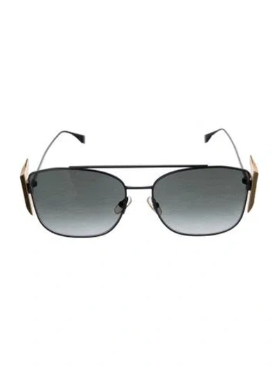 Pre-owned Fendi Square Gradient Sunglasses In Black