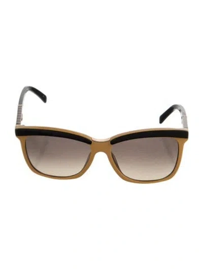 Pre-owned Fendi Square Gradient Sunglasses In Black/yellow
