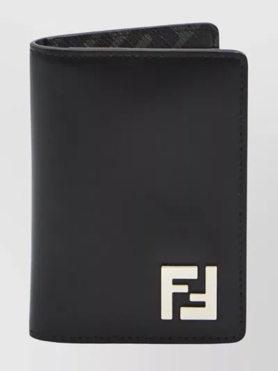 FENDI SQUARE LEATHER BI-FOLD CARD HOLDER