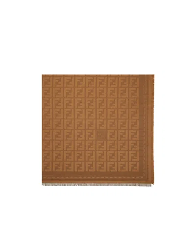 Fendi Square Scarf In Brown
