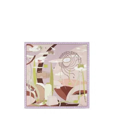 Fendi Square Scarf In Nude