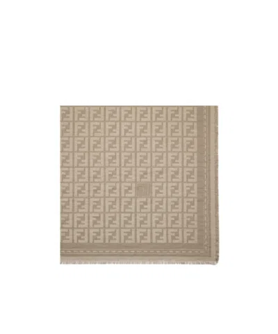 Fendi Square Scarf In Nude