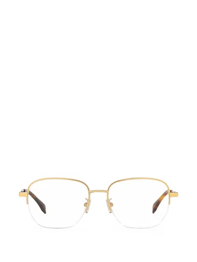 Fendi Square Semi-rim Glasses In Gold
