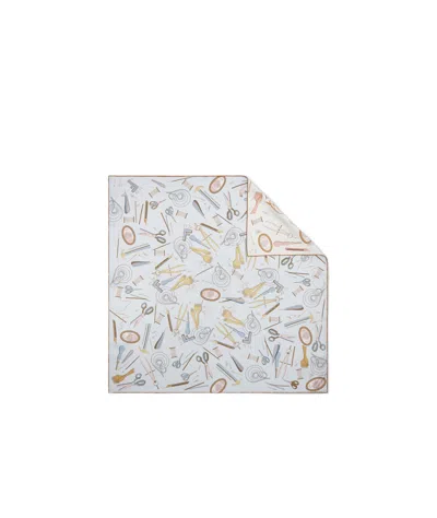 Fendi Square Silk Scarf In White