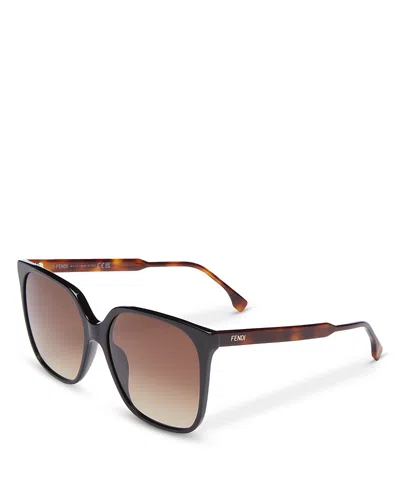 Fendi Square Sunglasses, 59mm In Brown