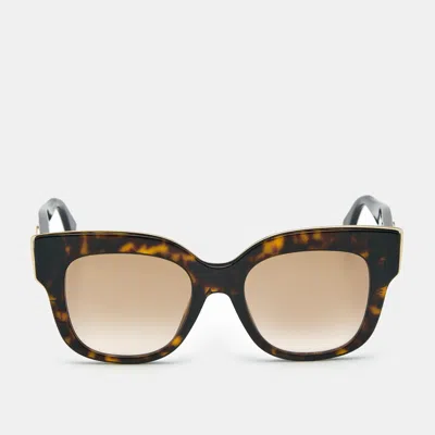 Pre-owned Fendi Square Sunglasses In Brown