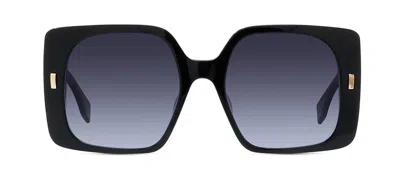 Pre-owned Fendi Square Sunglasses Fe40036u 01w Black Frame Grey Gradient Lenses Uv In Gray