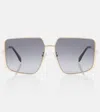 Fendi Eckige Sonnenbrille In Gold