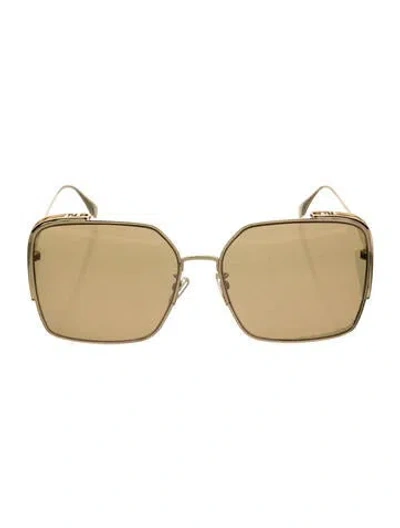 Pre-owned Fendi Square Tinted Sunglasses In Gold