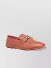 Fendi Women Brown Nappa Leather Baguette Loafers