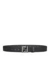Fendi Men's Squared Ff Reversible Belt In Black