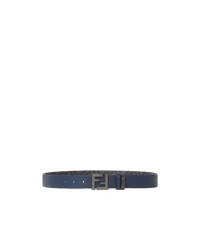 Fendi Squared Ff Belt In Black