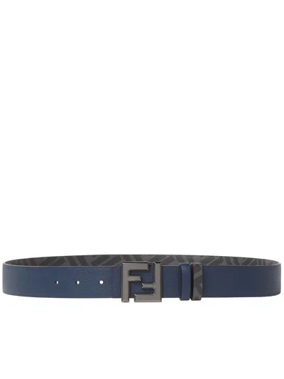Fendi Squared Ff Belt In Blue