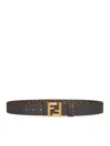 Fendi Reversible Ff-pattern Belt In Brown